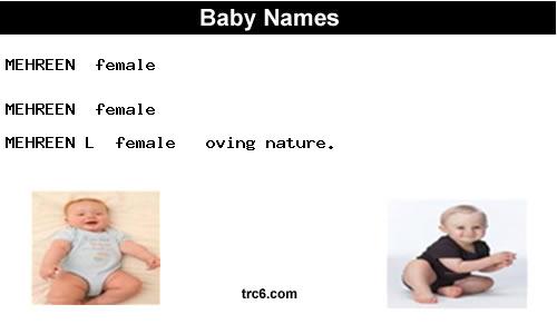 mehreen baby names